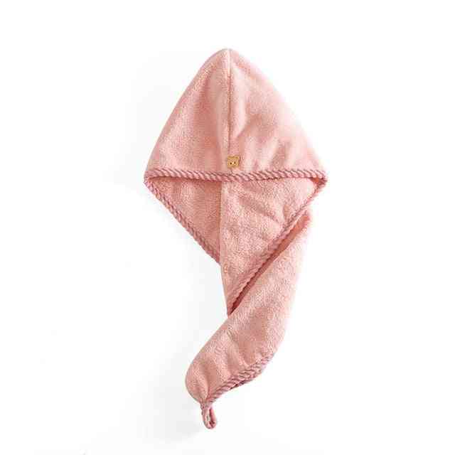 Toallas de baño para el cabello de secado rápido de microfibra de baño para mujeres - gato rosado / 25x65cm
