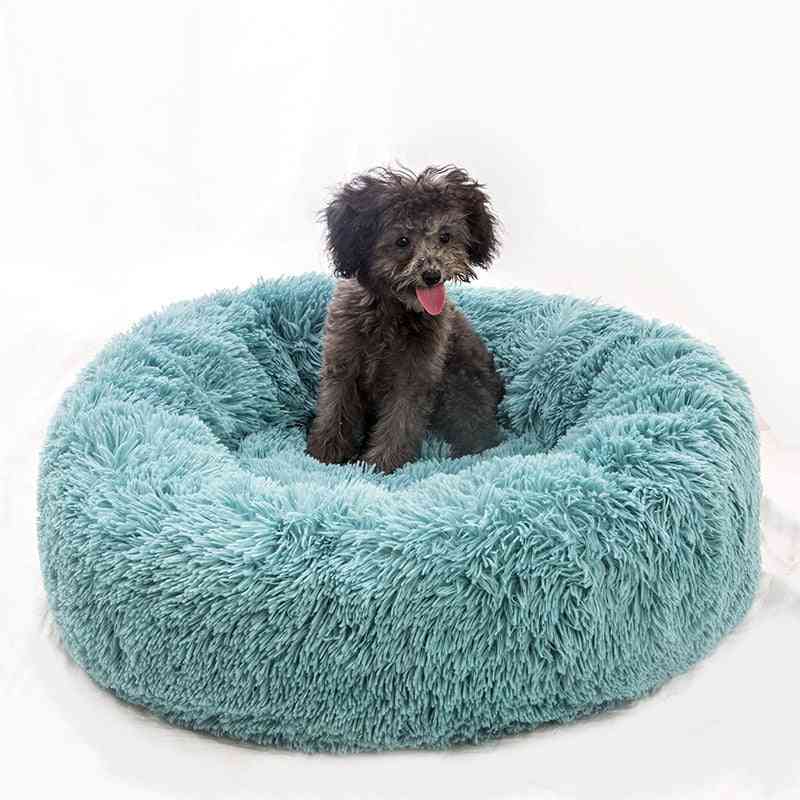 Luxury Soft Plush Round Shape Dog Sleeping Bed - Cat Puppy Sofa For Winter