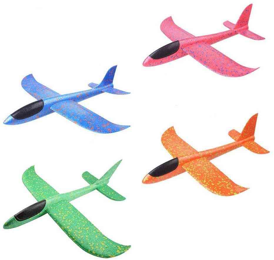 Piankowe samoloty do rzucania ręcznie zabawki, 36cm, 48cm tryb lotu szybowiec model bezwładności samoloty, samoloty dla dzieci - 1szt fioletowy 48cm / Chiny