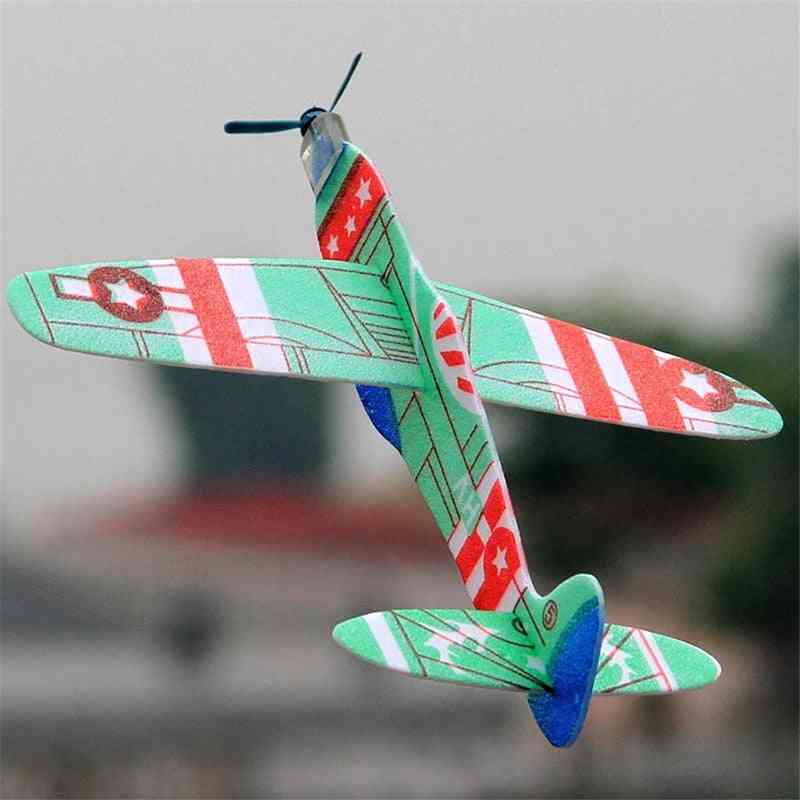 Willekeurige kleur 1pc 19cm handlancering gooien zweefvliegtuig traagheidsschuim vliegtuig - buitenspeelgoed voor kinderen