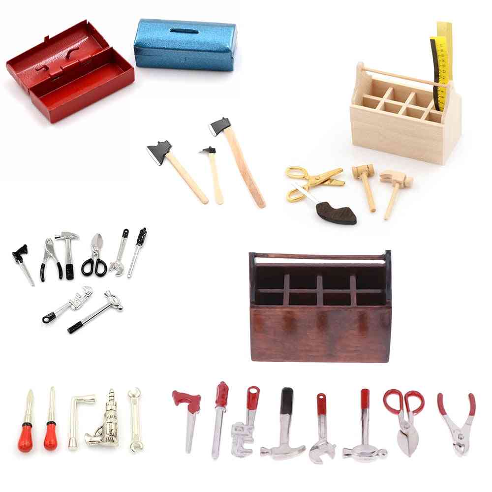 Mini Metal Tool Box And Repair Apparatus-doll House Accessories