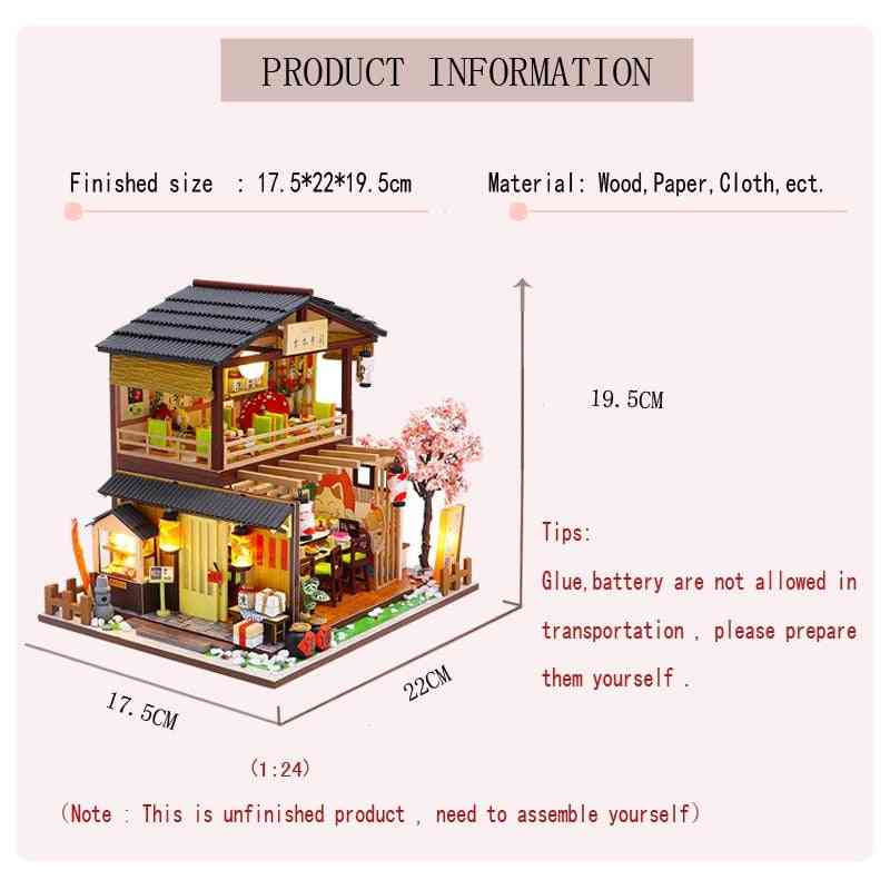 Wooden House Japan Style Miniature Doll House Kits With Furniture Precised Design Dollhouse For Decoration