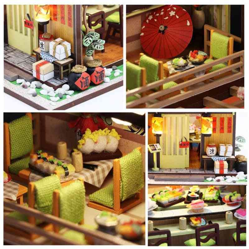 Wooden House Japan Style Miniature Doll House Kits With Furniture Precised Design Dollhouse For Decoration