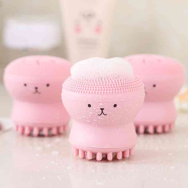 Cute Silicone, Octopus Shape Massager - Deep Pore Exfoliator Face Cleaner