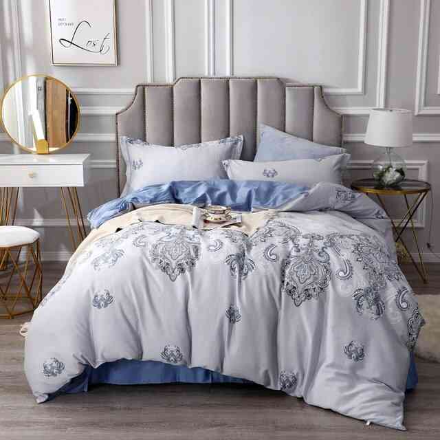 Silky Egyptian Cotton Chinoiserie Style Birds Flowers King And Queen Size Bedding Set