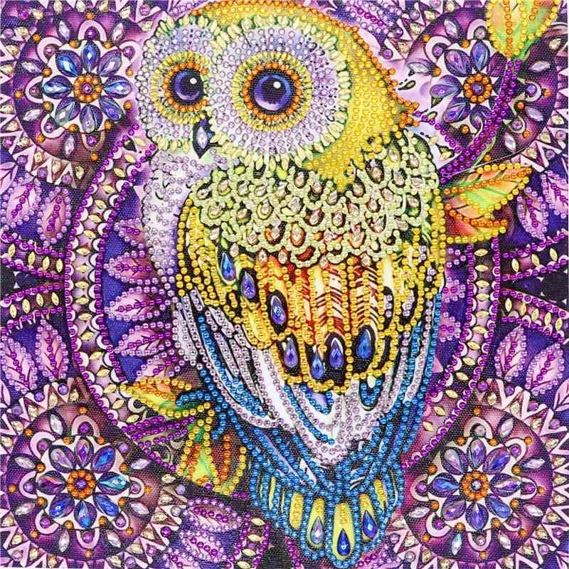 Diy Owl, Santa, Flower, Cat Special Shape Rhinestone Crystal Diamond Embroidery Set