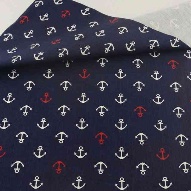Sea Anchor Print Cotton Patchwork Fabric - Diy Quilting, Sewing Cloth Crafts, Bedding Decoration