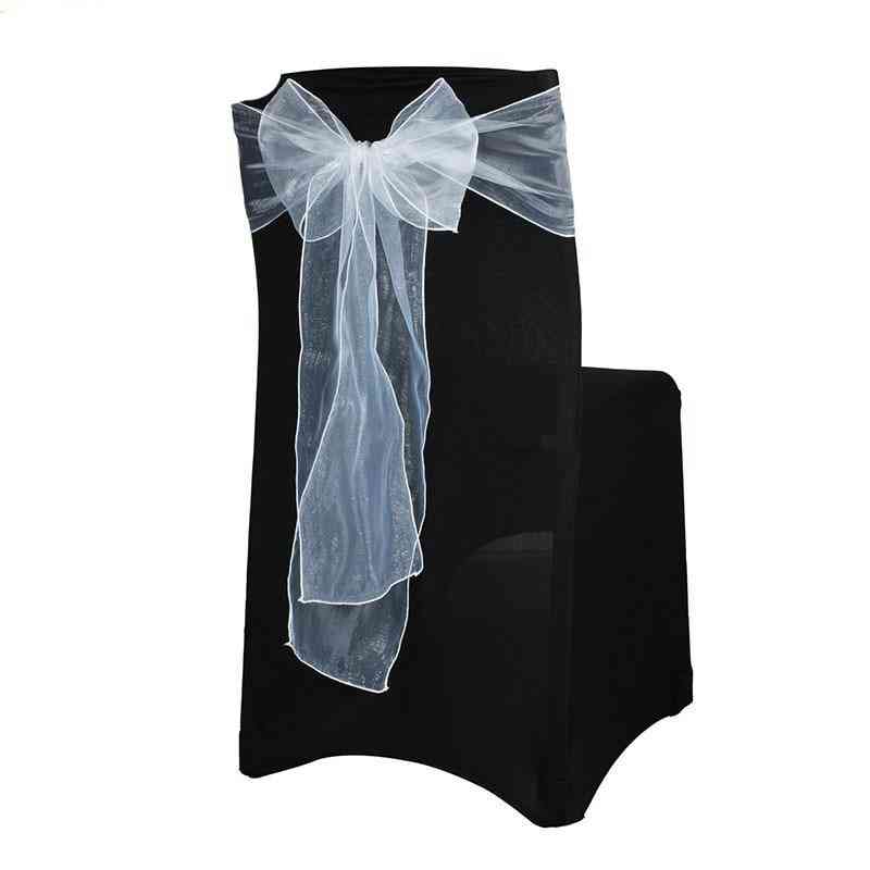 50pcs Organza Chair, Sashes, Knot For Weddings Banquet Decoration
