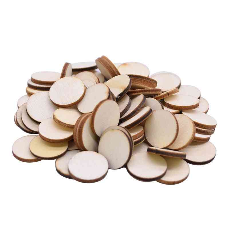Natural, Unfinished Wood Chip, Cutouts Without Hole - Diy Handmake Craft For Wedding, Home Decor
