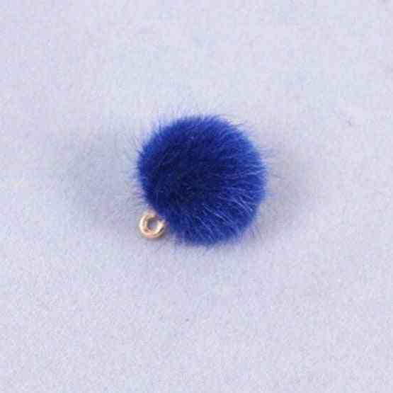 Fashion Colorful Mink Hair Round Plush Pompom Ball With Hanging Cap For Diy Craft