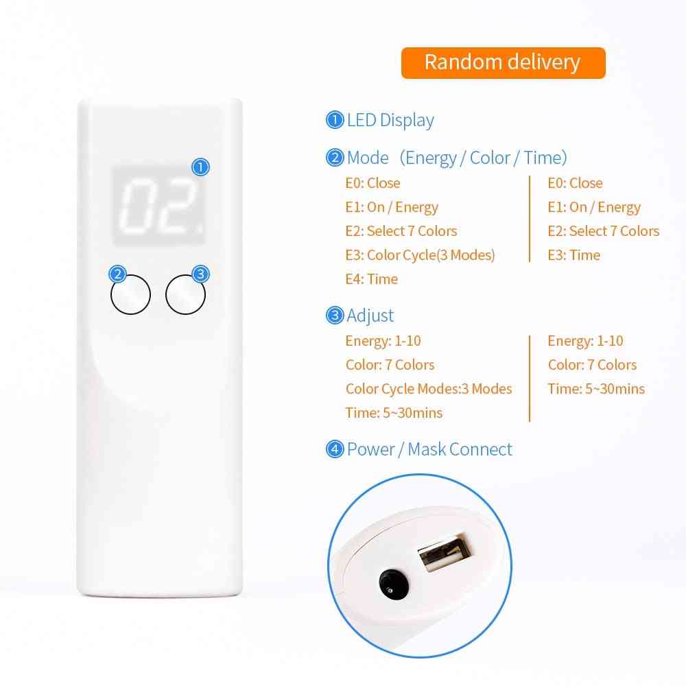 Led Facial, Rejuvenation Photon Light - 7 Colors Mask Therapy For Wrinkle, Acne, Tighten Skin Tool