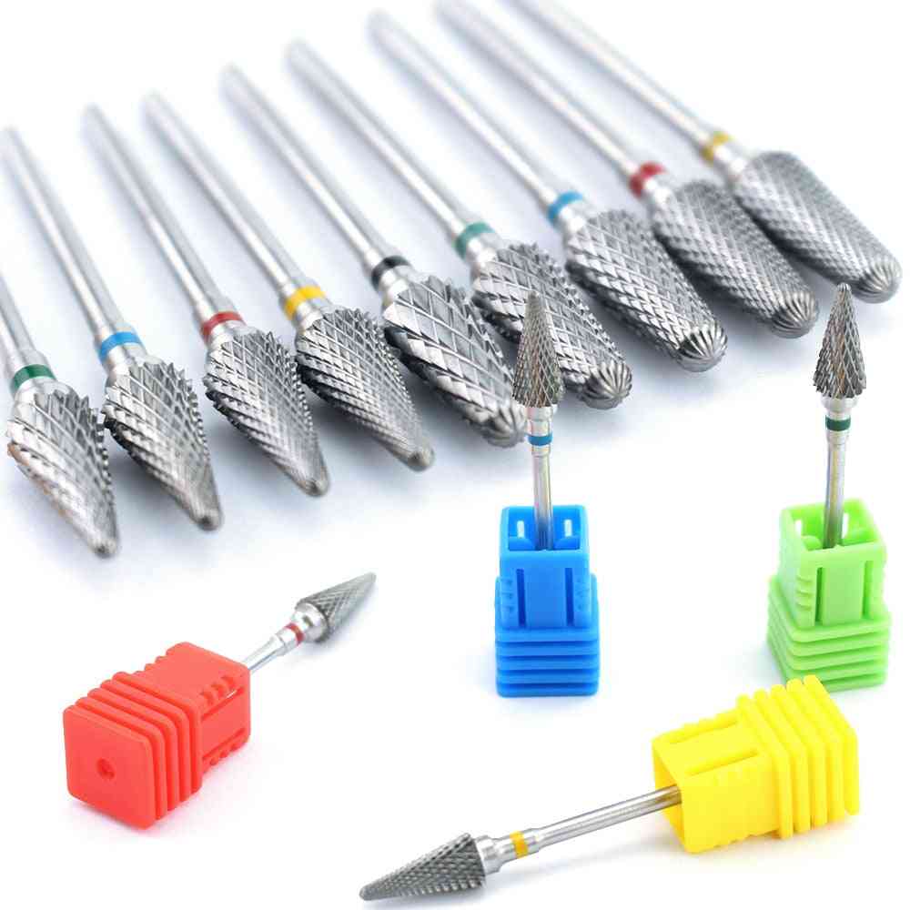 Electric Cone Carbide Tungsten Nail Drill Burr Bits Milling Cutter For Manicure