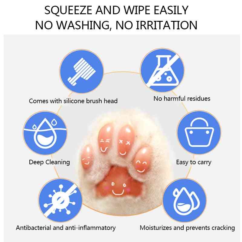 Pootreinigingsschuim voor huisdieren - 2 in 1 reiniging en onderhoud van voetverzorgingsschuim voor huisdieren