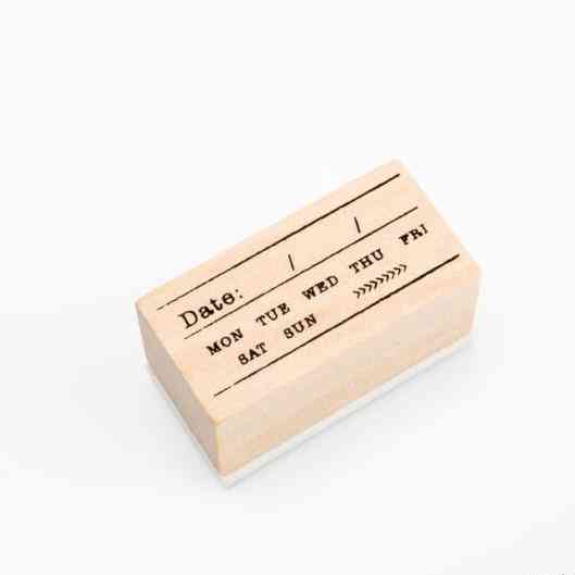 Vintage rekord memo lista tidsplanerare stämpel - DIY trä gummistämplar för scrapbooking