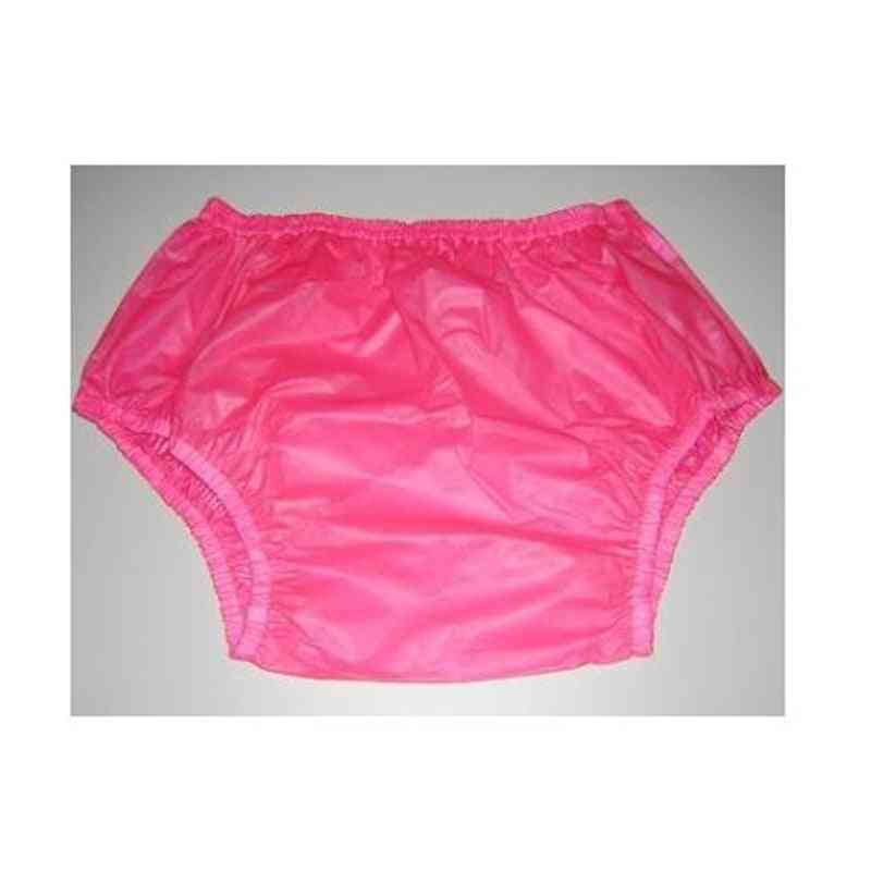 Pink, Large Size-2pcs Pull On Plastic Pants