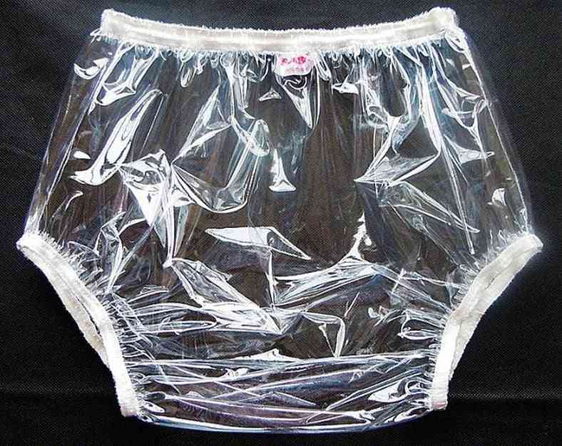 Transparent Xxl - 2pcs, Non-disposable-pvc Diaper Pants