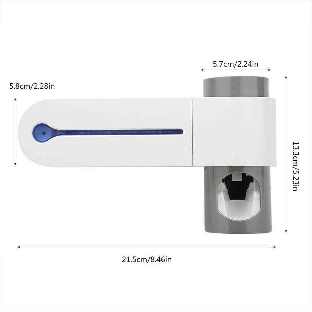 Ultrafialový sterilizátor zubního kartáčku, držák a automatický dávkovač ždímače