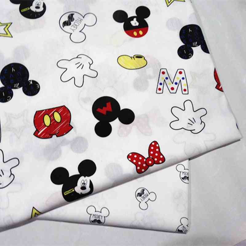 100% Cotton Mickey Letters Print Fabric For Baby's Bed - Sack Handmade Garment Cotton Cloth