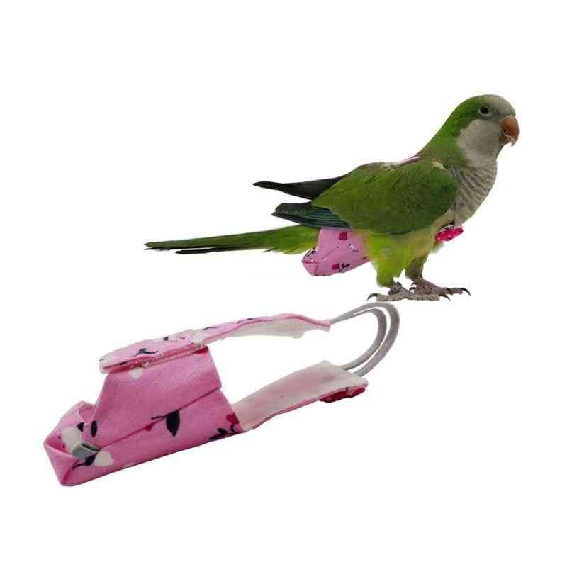 Lindo pañal de loro colorido con pajarita - ropa de traje de vuelo para pájaros pequeños, medianos y grandes - b / c