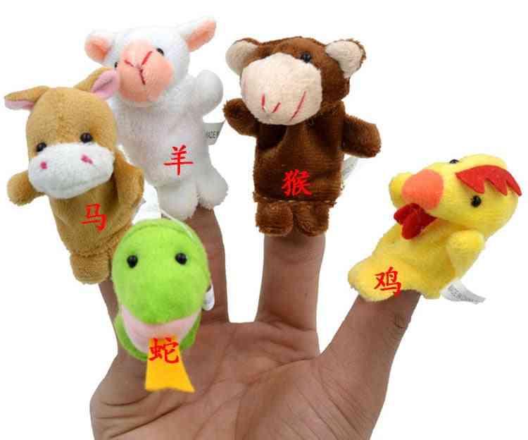 High Quality Chinese Zodiac Signs Animals Cartoon Biological Finger Puppet Plush
