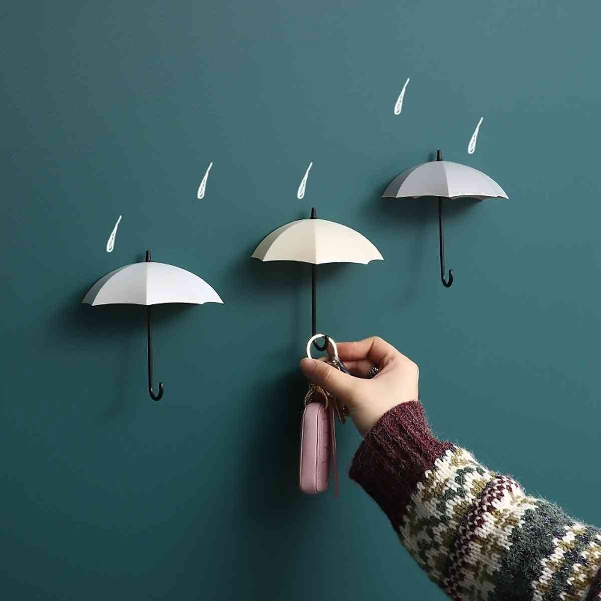Creative Umbrella Shaped Storage Hook- Small Decorative Home Decor Wall Hook, Key Hair Pin Holder