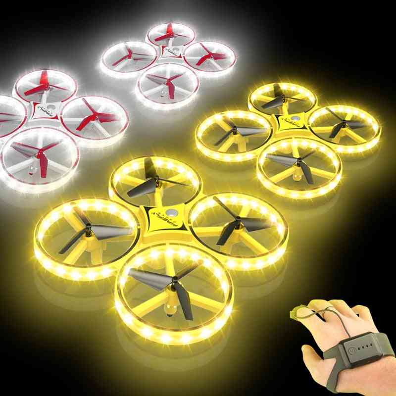 Flying Watch Gesture Helicopter - Ufo Rc Drone , Electronic Quadcopter Interactive Induction Drone Kids Toy