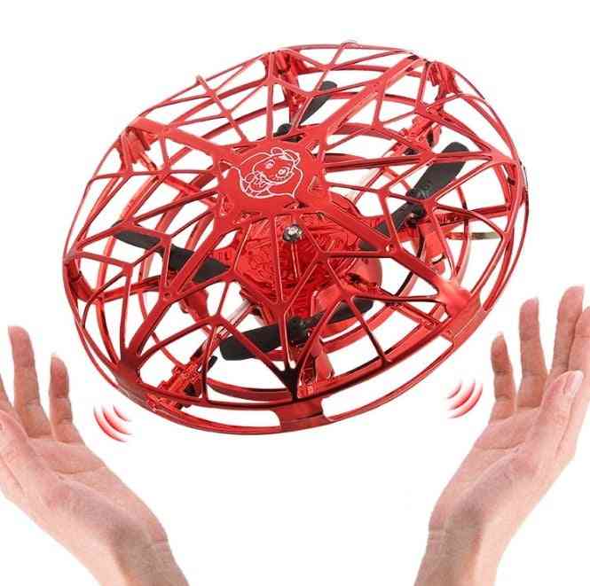 Hélicoptère OVNI volant anti-collision - Avion à balle volante à main magique UFO, détection mini drone rc - rouge