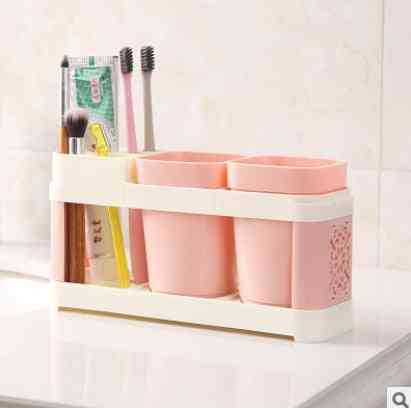 Spazzolino da denti, abiti porta dentifricio - set da bagno, portaoggetti per bagno - 1 tazza rosa