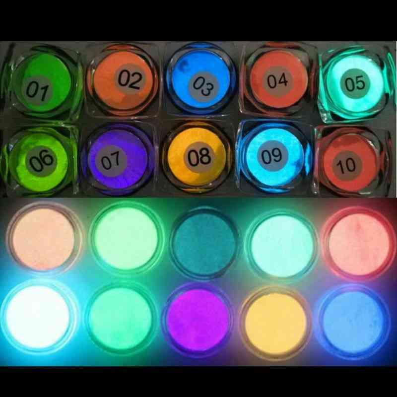 10pcs Luminous Powder Resin Pigment Dye Uv Epoxy Diy Making Jewelry Accessories