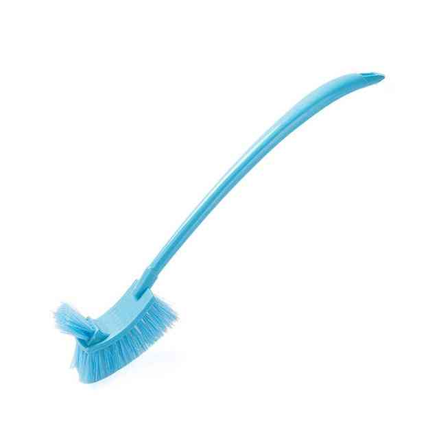 Toilet Brush - Plastic Long Handle, Wall Mounted Double Sided