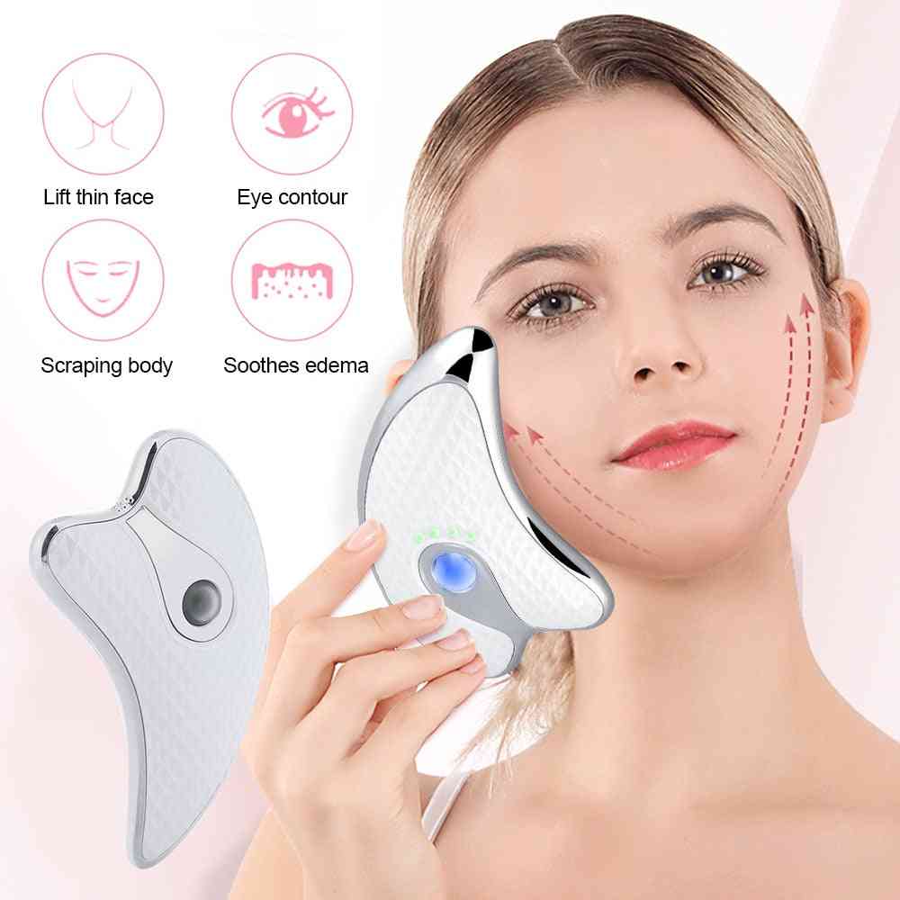 Mikroelektryczne ogrzewanie wibracyjne, lifting twarzy przyrząd kosmetyczny - masaż napina skórę, modelowanie trójkąta ciała relaksacja cienka - różowa