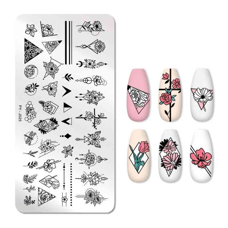 Natural Plants Flower Nail Art Design - Stamping Plates