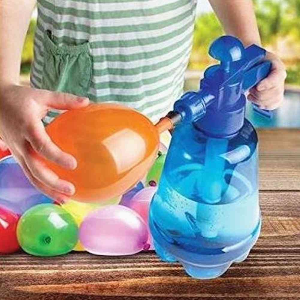 300pcs Ballons With Random Colors - 3 In 1 Spray Bottle, Hand Pump And Water Inflating Ball