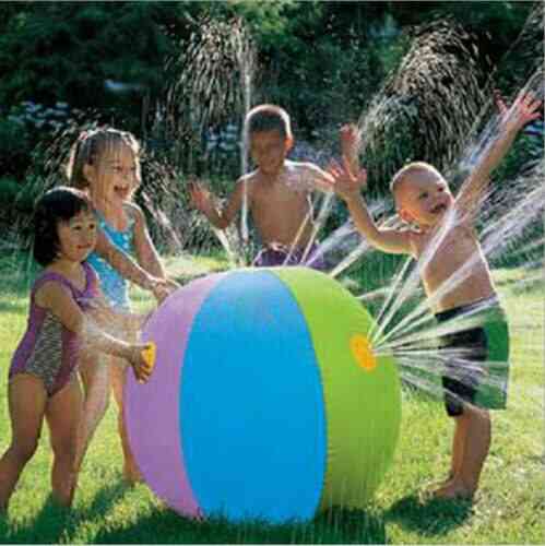 3 Jahre + Unisex, aufblasbarer Sprinklerball, damit Kinder spielen und Spaß haben können (als Bild) -