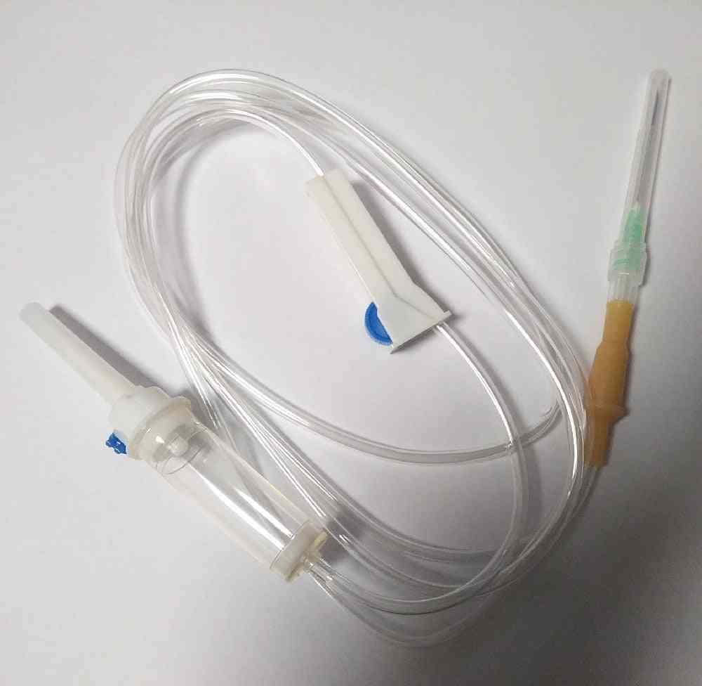 Iv Infusion Set With Flow Regulator Sterile Includes Injection Site 20 Drip/ml Intravenous Fluid Infusion