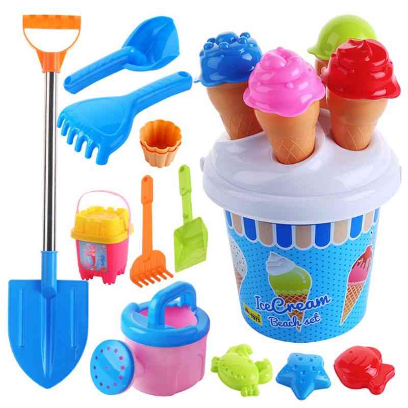 Zestaw zabawek plażowych zestaw do lodów i ciast z piaskiem, 13-częściowy zestaw zabawek -