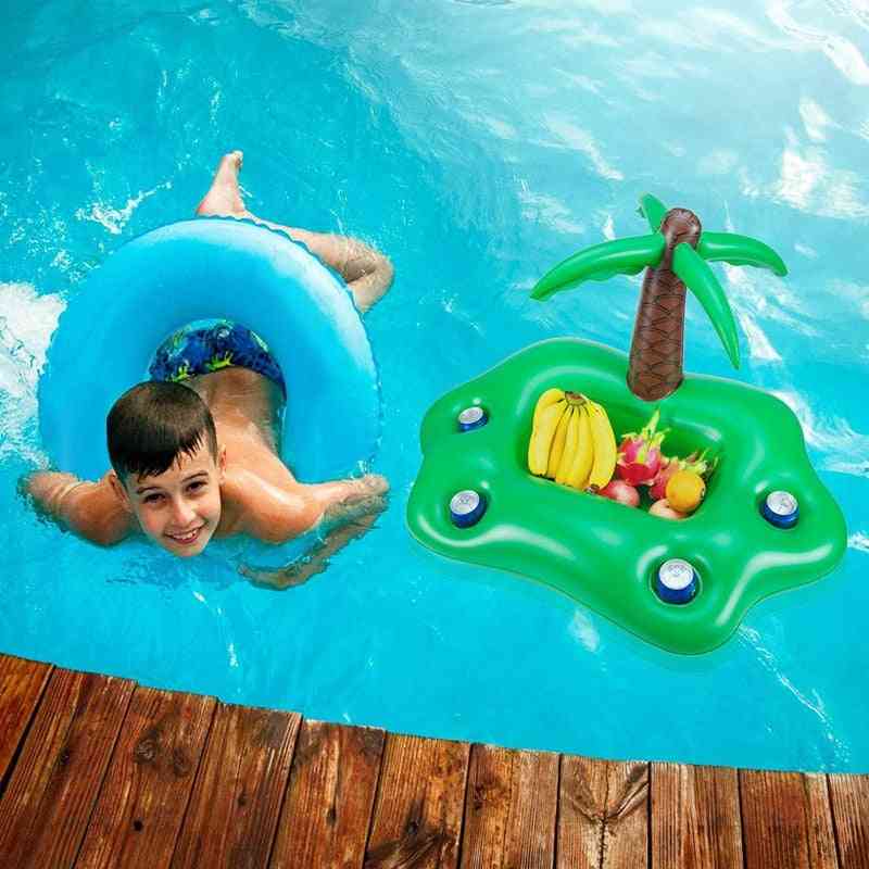 Summer Pool Inflatable Cup Holder Water Party- Ice Bar Swimming Pool Float Beer Beverage Cooler Pvc Inflatable Floating Bar Tra