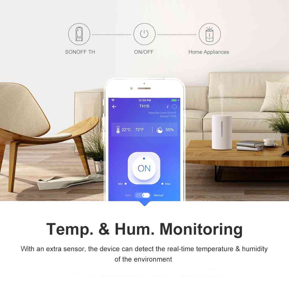 Smart Wifi Switch, Monitoring Temperature Humidity- Home Automation Kit