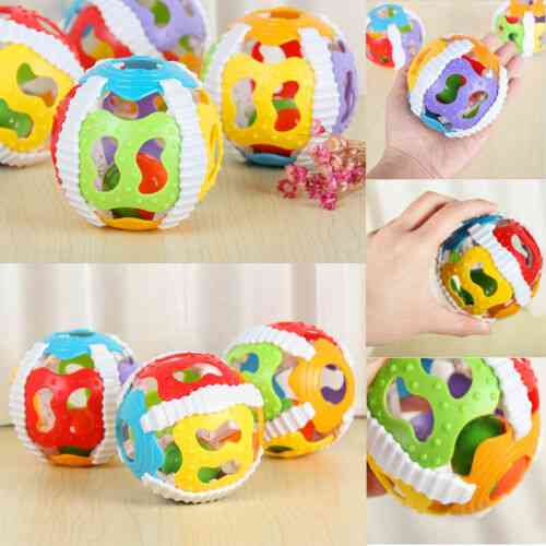 Baby Rattle Infant Sound Ball - Soft Hand Catcher Rattle Baby Hollow Grasping Ball
