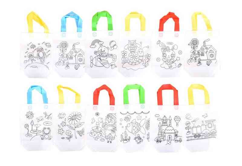 6pcs Antistress Puzzles Lernspielzeug für Kinder - DIY umweltfreundliche Graffiti-Tasche - Kindergarten Handmalerei Materialien Gyh (6 Tasche 1tz1ggh) -