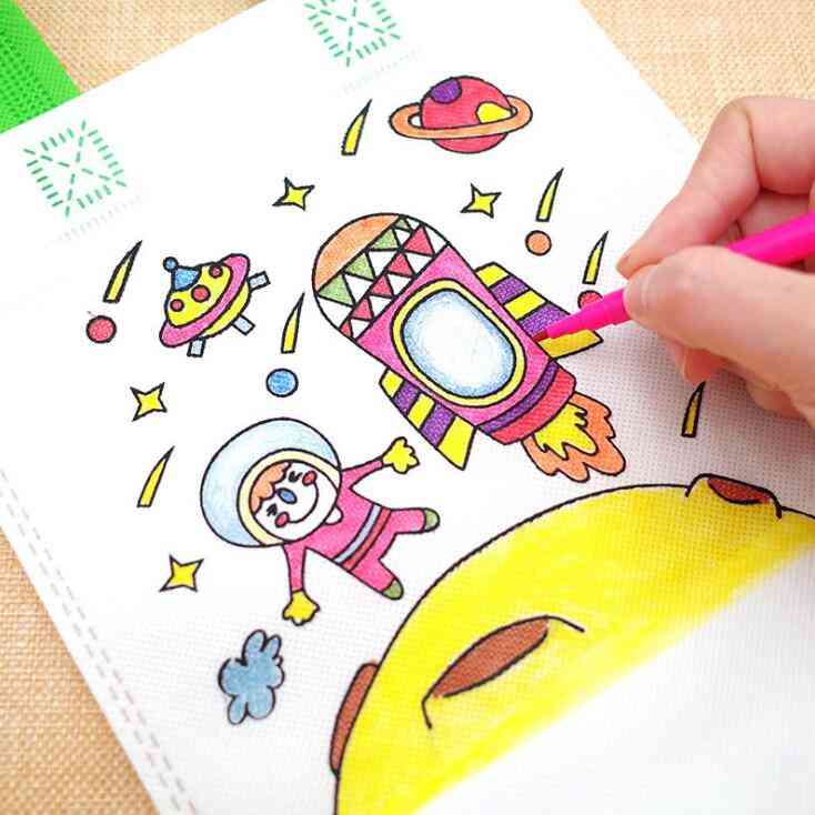 6pcs Antistress Puzzles Lernspielzeug für Kinder - DIY umweltfreundliche Graffiti-Tasche - Kindergarten Handmalerei Materialien Gyh (6 Tasche 1tz1ggh) -