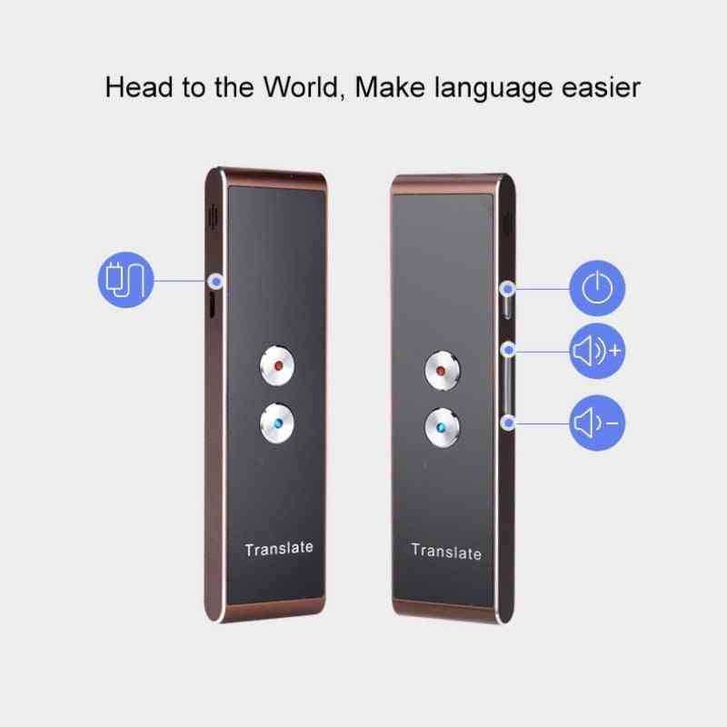 Bærbar wifi stemmeoversætter tovejs realtid med 40 flersprogede - t4 sort