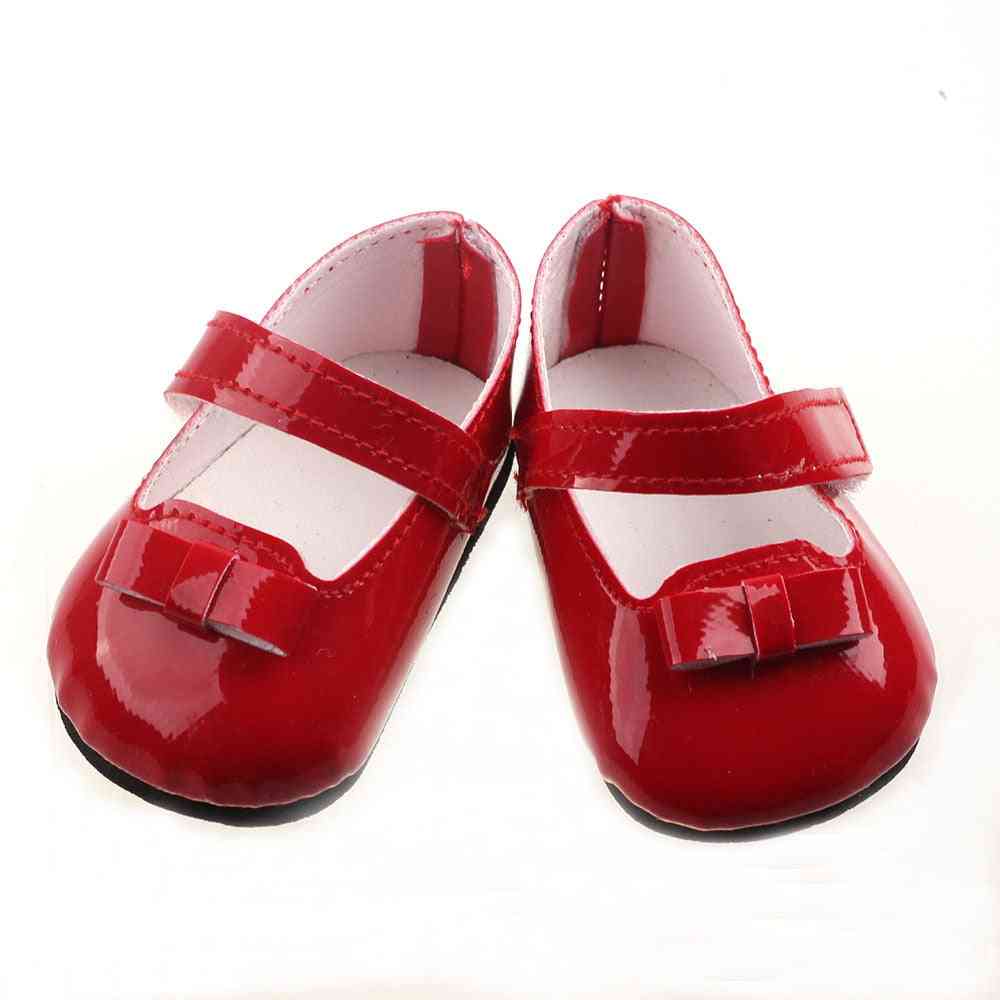 Pantofi de îmbrăcăminte din pânză tub albă pentru păpușă americană și nou-născută