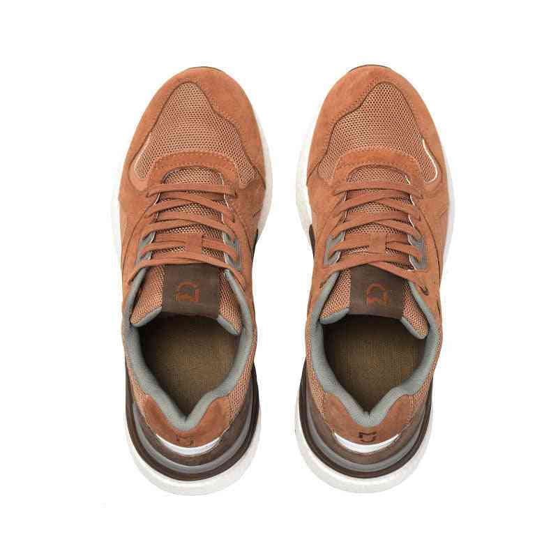 Retro Sneaker Shoes Genuine Leather Durable, Breathable For Outdoor Sports
