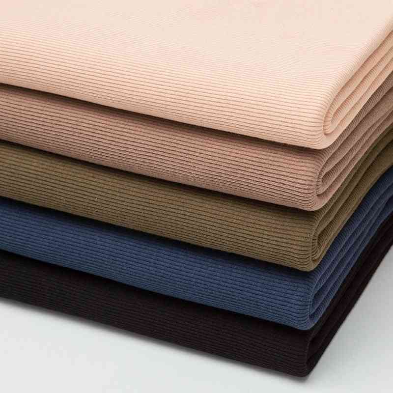 Thin Cotton Spandex Rib Fabric For Summer T-shirt And Tops Stretchy Jersey Cuff