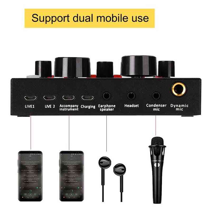 Scheda audio cambia voce usb-microfono auricolare e webcast dal vivo con 12 tipi di trasmissione audio elettrica -