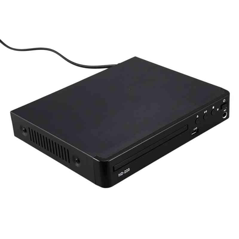 Mini usb hdmi reproductor de dvd múltiples idiomas osd divx dvd cd rw player con romote control- enchufe de la ue (negro) -