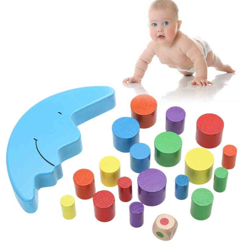 Måne balance spil til børn - pædagogisk legetøj til børn, afbalanceringsblokke til montessori baby -