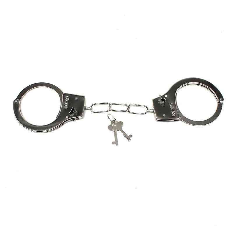 Pretend Play Metal Handcuffs With Keys -police Thief Officer Role Cosplay Tools