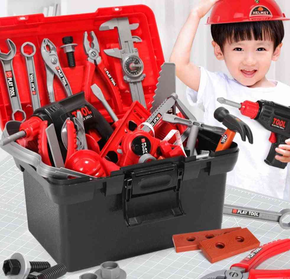 Wiertarki elektryczne narzędzia, zestaw narzędzi wiertarka symulacyjna śrubokręt zestaw narzędzi do naprawy dom zabawki dla dzieci - zestaw 21szt